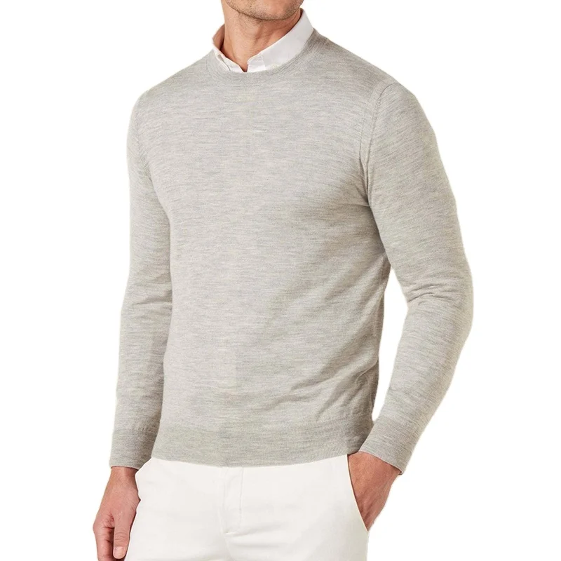 Men Cashmere Sweater Manufacturers Premium Custom 100% Pure Cashmere Crew Neck Sweater