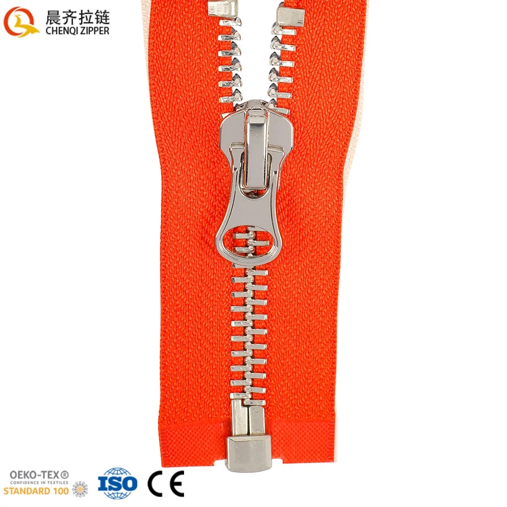 Best Selling Custom 8# Y Whtte Gold Metal Zipper Teeth Open End Colors Tape Brass Copper Metal Zipper For Jeans