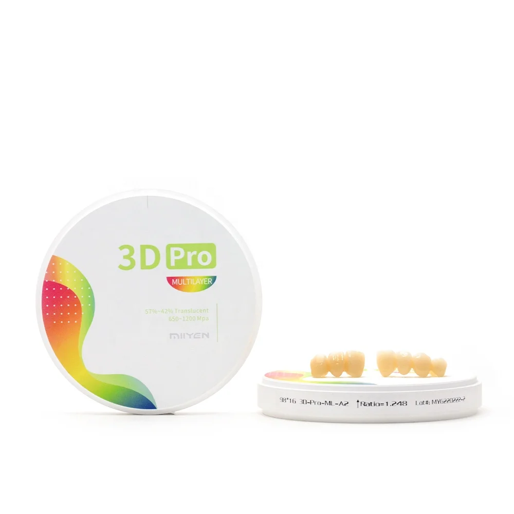 MIIYEN 3D PRO ML 98 System 57% полупрозрачный материал De Lab стоматологические фарфоровые виниры зубы циркониевый керамический блок 10-30 мм