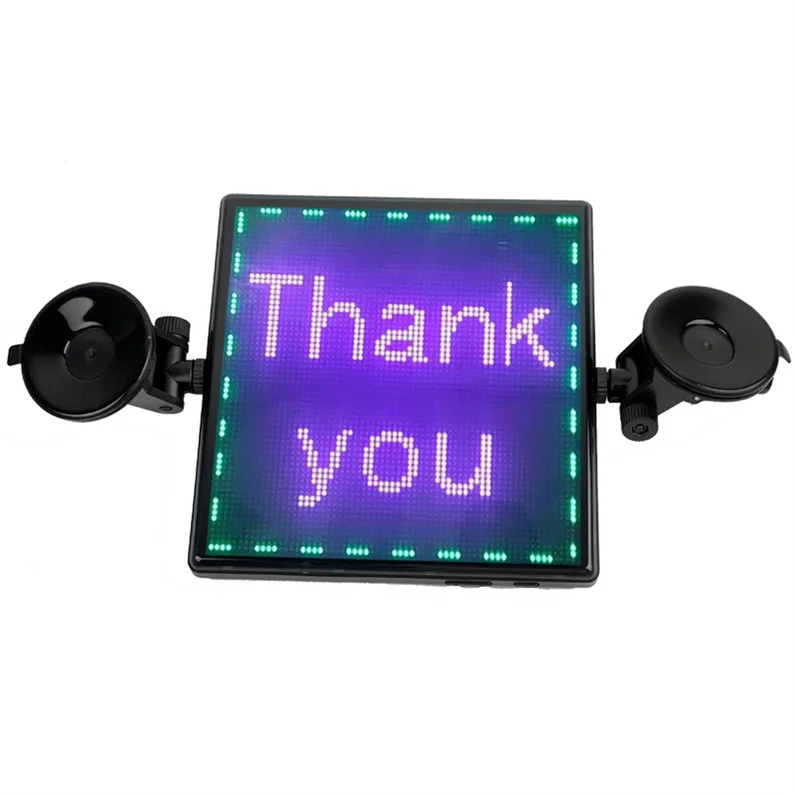 High Quality Thank You Sign Emotion Message Wireless Voice Controlled Led Car Display