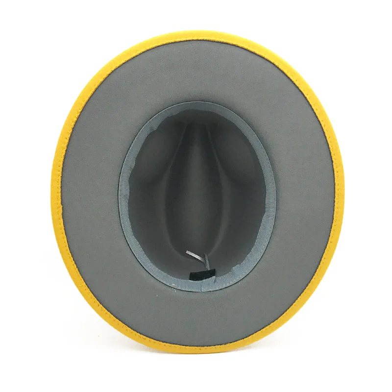 Wholesale Fall and Winter high quality 54 cm small size  two tone jazz fedora hats for kids