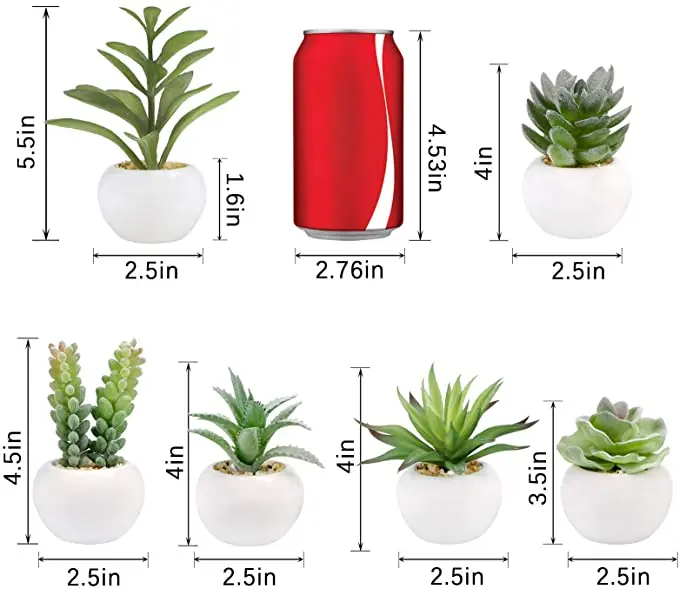 Wholesale high quality Succulents Plants Artificial in Mini White Ceramic Pots Small Fake Succulents Plants