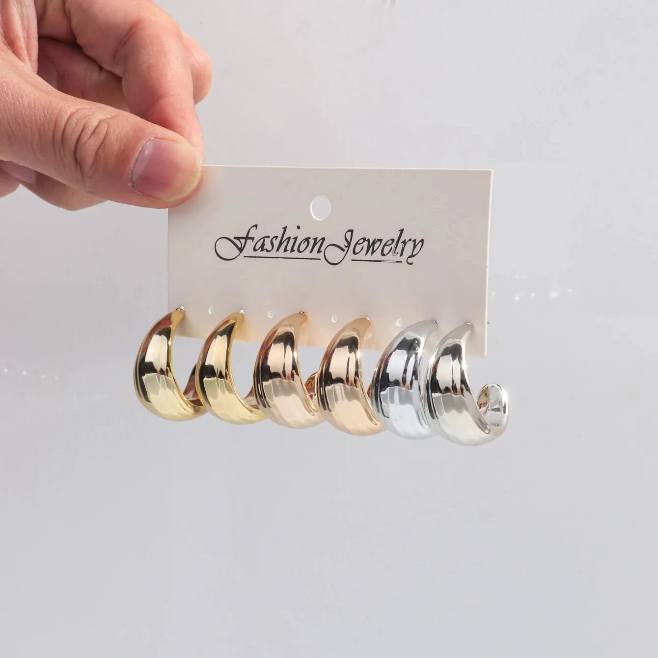 Luxury POP Fashion CC Accessories Silver 18k Gold Plated Party Jewelry Personality Chunky Punk Metal Acrylic Hoop Earrings
