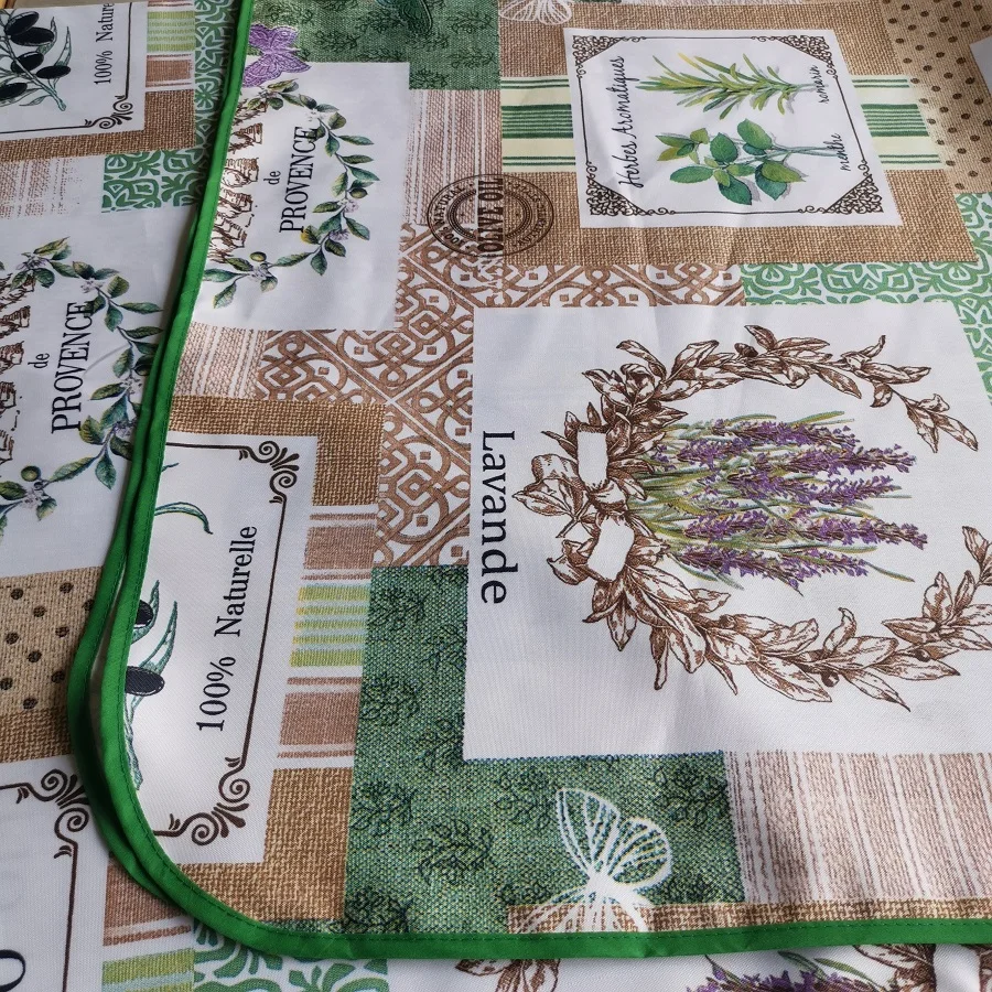 Lavender olive provence Stain Resistant Washable green Table Cloth for Upholstery