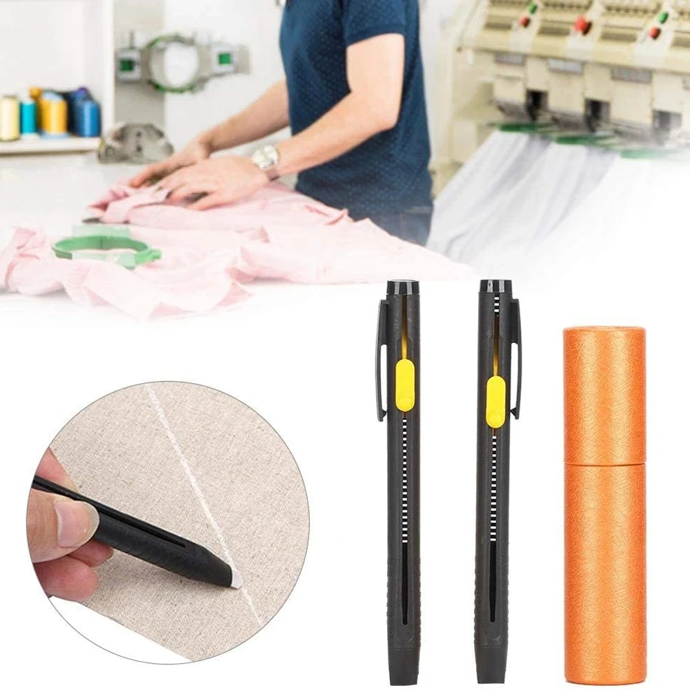 20pcs Tailors Chalk Fabric Marker Chalk Pen& 2pcs Pen Holder for Tailoring Sewing Quilting Crafting Fabric Marking Accessories