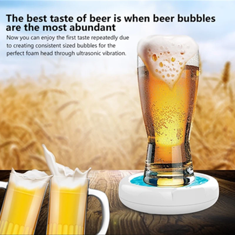 Magic Plastic Electric Ultrasonic Beer Foamer Making Sonic Foamer Beer Aerator