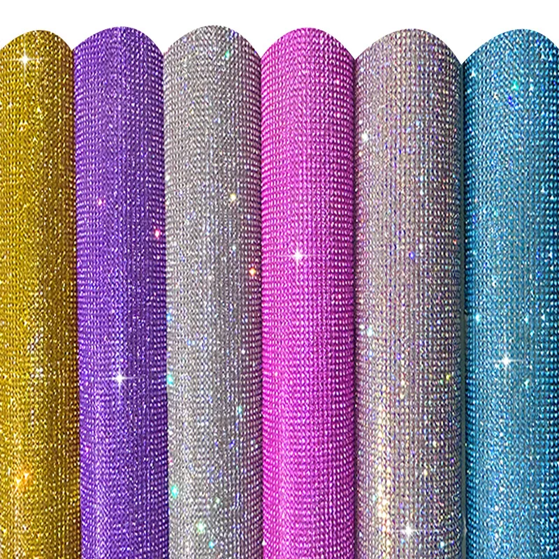 Bling Crystal Silver Colorful Rhinestone Sheet 59x7.9 Inch DIY Decorative Sticker Car Craft-Self-Adhesive Diamond Gems Sticker