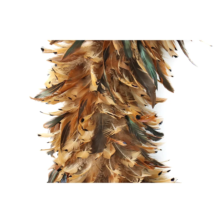 Wholesale Rock Rooster Pheasant Feather Jewelry Accessories Headdress Black And White Rattan Christmas Wreath