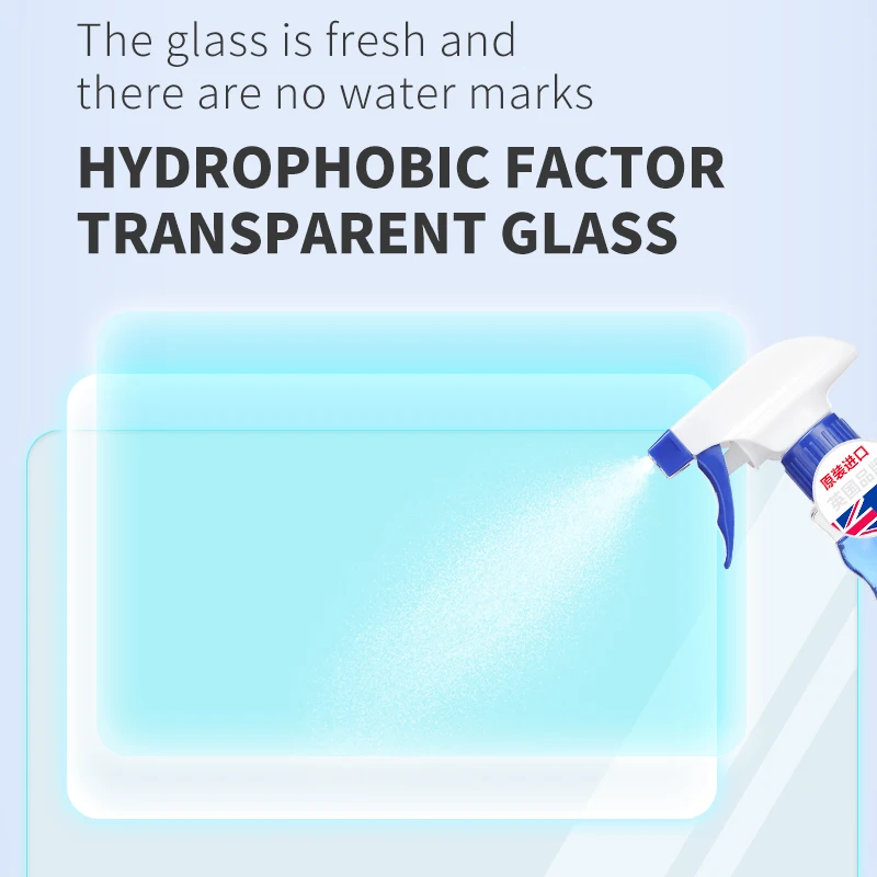 OEM ODM car care products window glass cleaner Car home 500ml blue streak free shine foaming spray windshield car glass cleaner