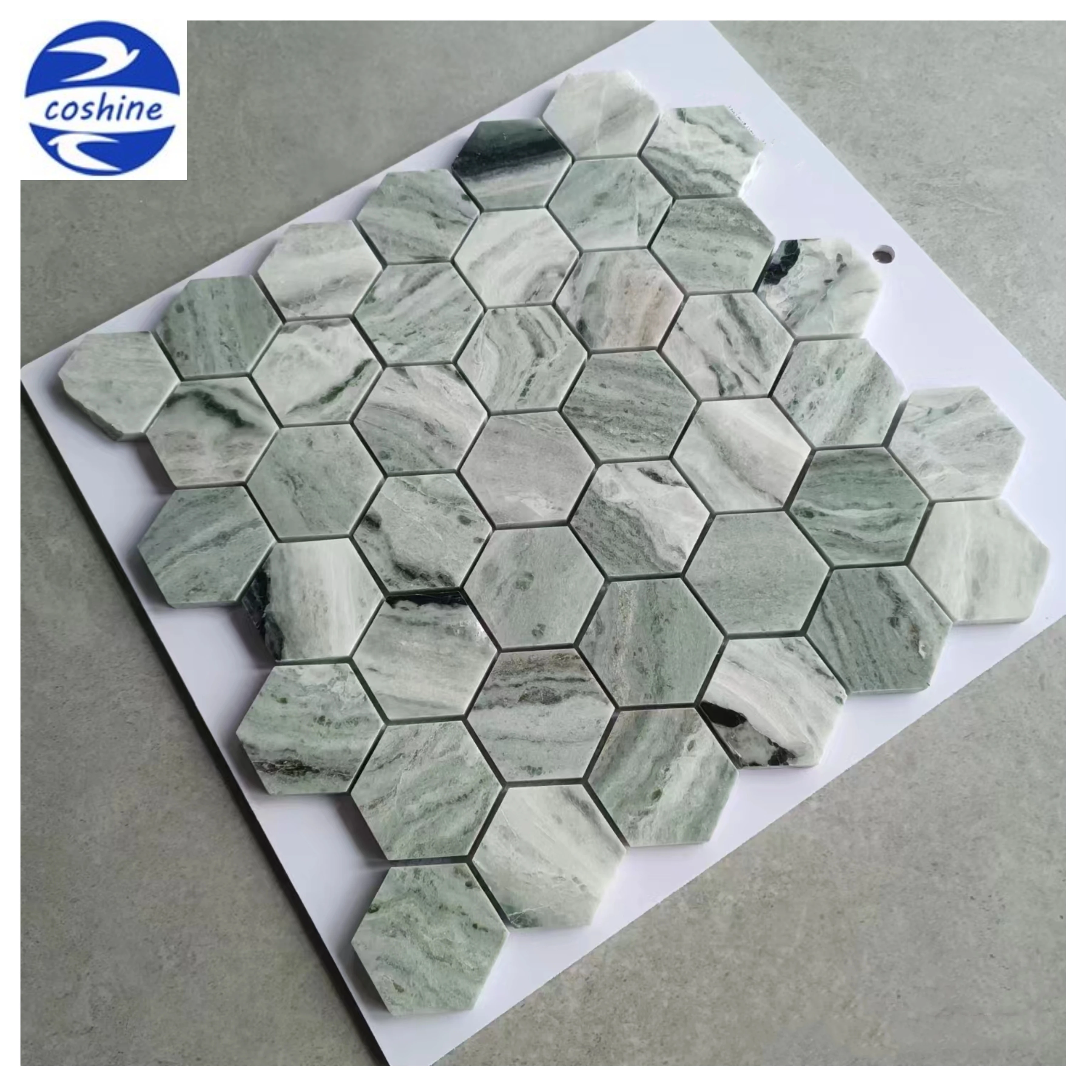 Natural Beautiful Exotic Green Marble Tile Slab Stone With Veins For Indoor Outdoor Hotel Villa Garden Wall Panel Flooring Tiles