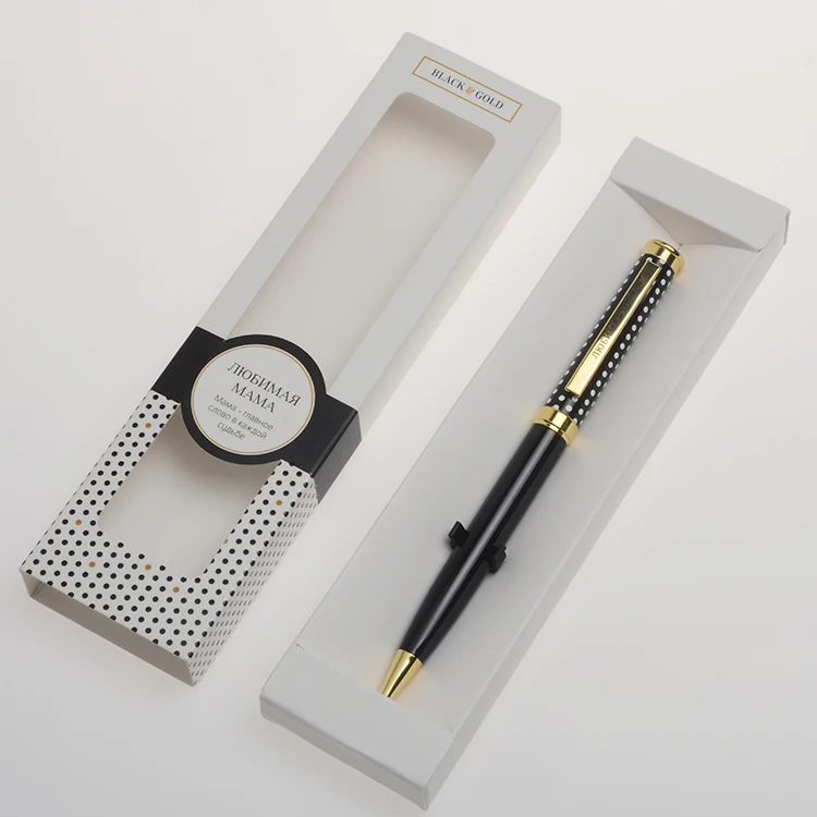 Customized Packaging Gift Box Ink Pen Box with Window Pen Color Cardboard Box for Ball Pen