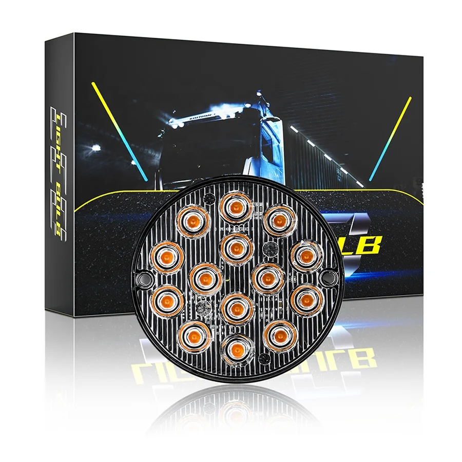 DXZ DC12-24v ультра-тонкие круглые 14LED 42W высокой яркости аварийного предупреждение вспышки света ссетодиойдный задний свет проблесковым маячком