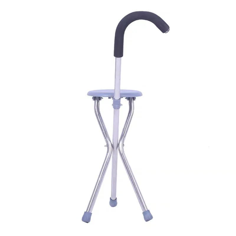 Crutches 4 Leg Cane triangle hand chair Aluminum Elder Lightweight Medical Walking Stick Chair
