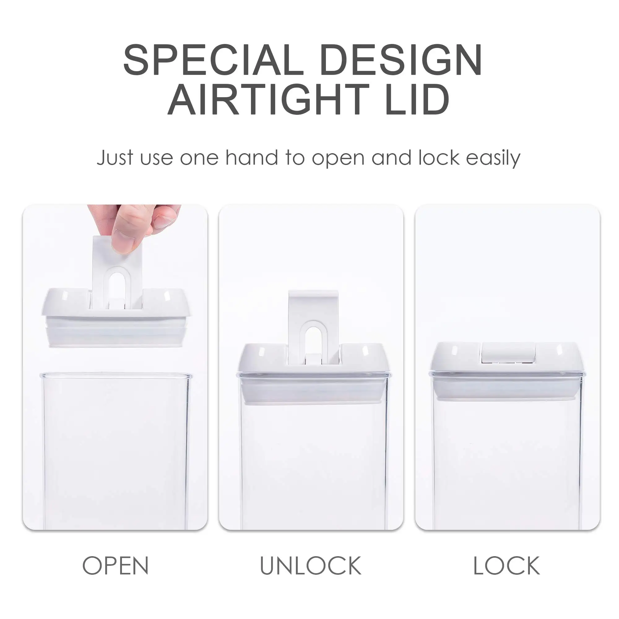 Airtight Food Storage Containers 7 Pieces BPA Free Plastic Cereal Containers Storage with Lids for Kitchen Pantry