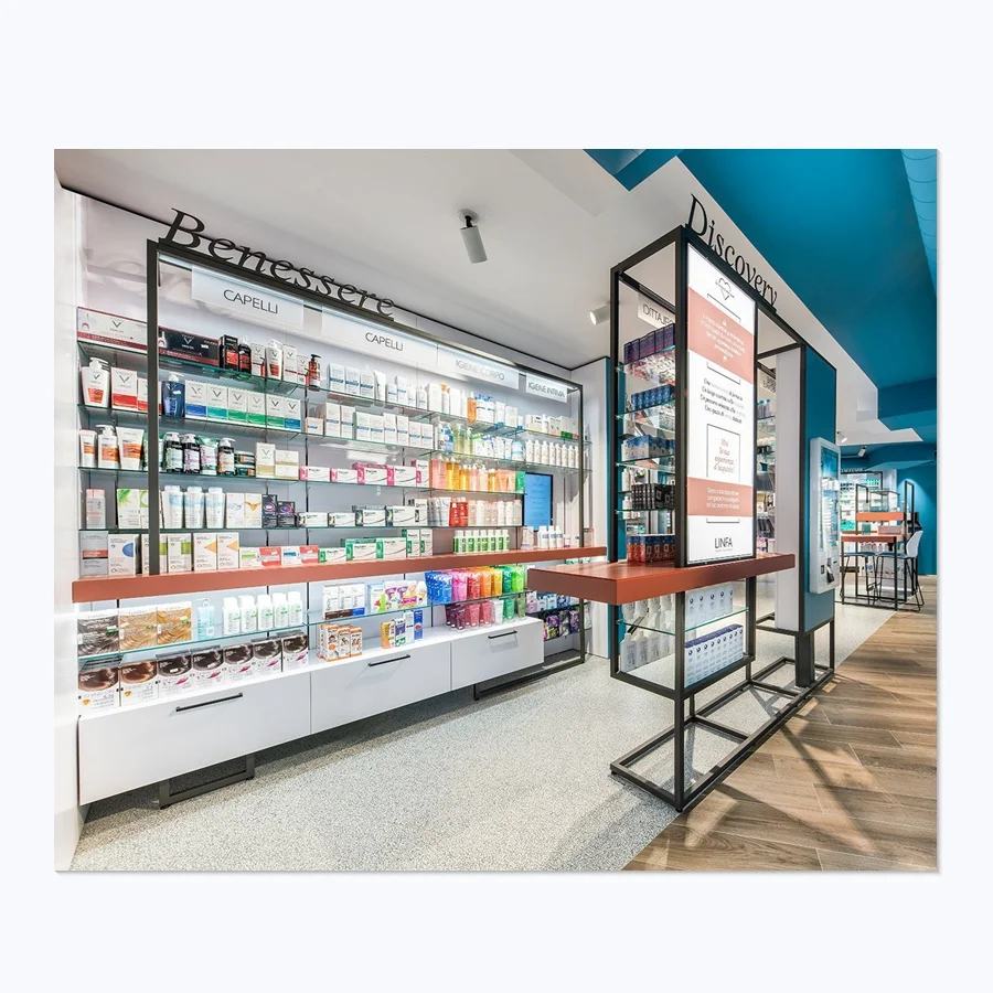 Quality store fixtures display shelves for pharmacy display cosmetic retail store display