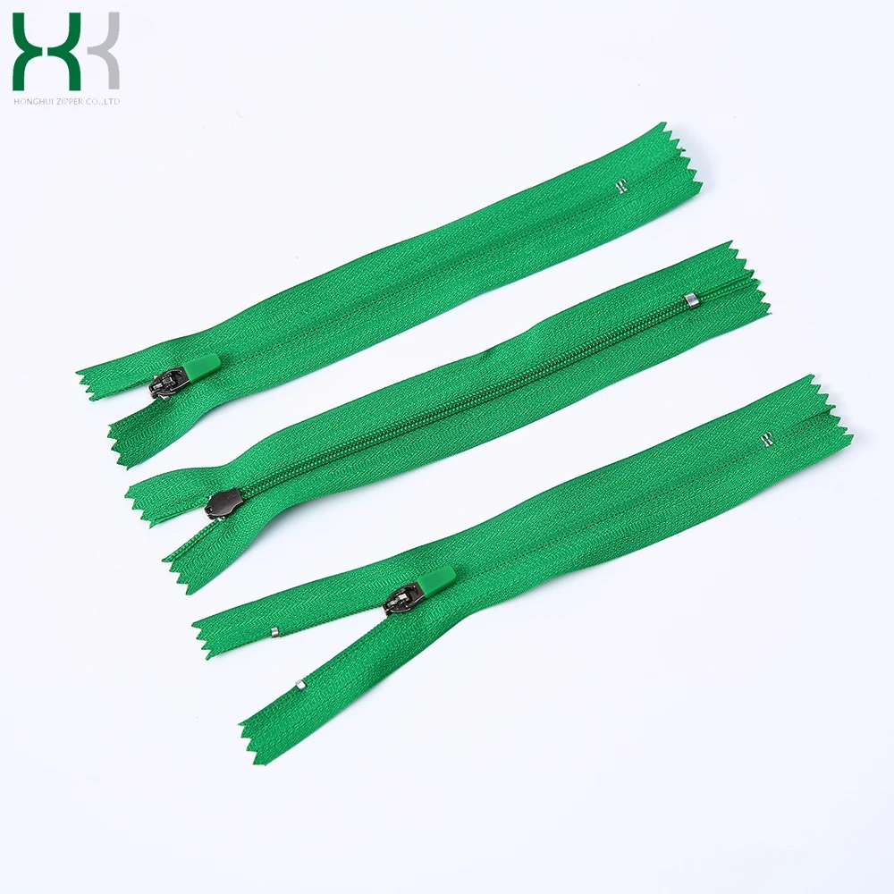 Factory Custom Color size metal stoppers standard puller close end polyester price nylon zipper for womens clothing
