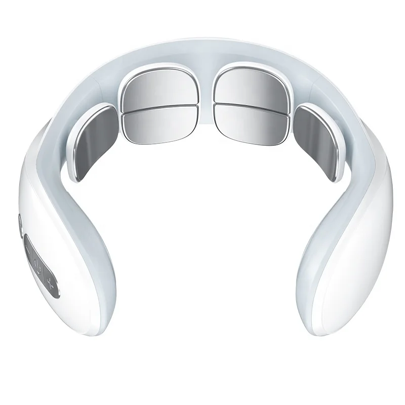 EMS TENS pulse dual pressure point kneading neck protector warmer massager heating neck cervical massage machine device