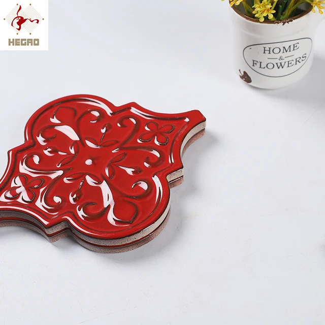 Конкурентоспособная цена мозаичная плитка красного цвета с 3d рисунком 173*150 мм китайская керамическая настенная для ванной и кухни