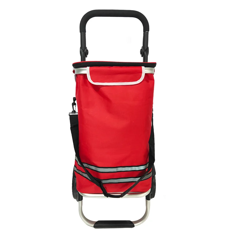 Wholesale Modern Custom Bigger 2 Wheel Foldable Metal Portable Hand Grocery Luggage Trolley Hand Bag Shopping Cart with Wheel