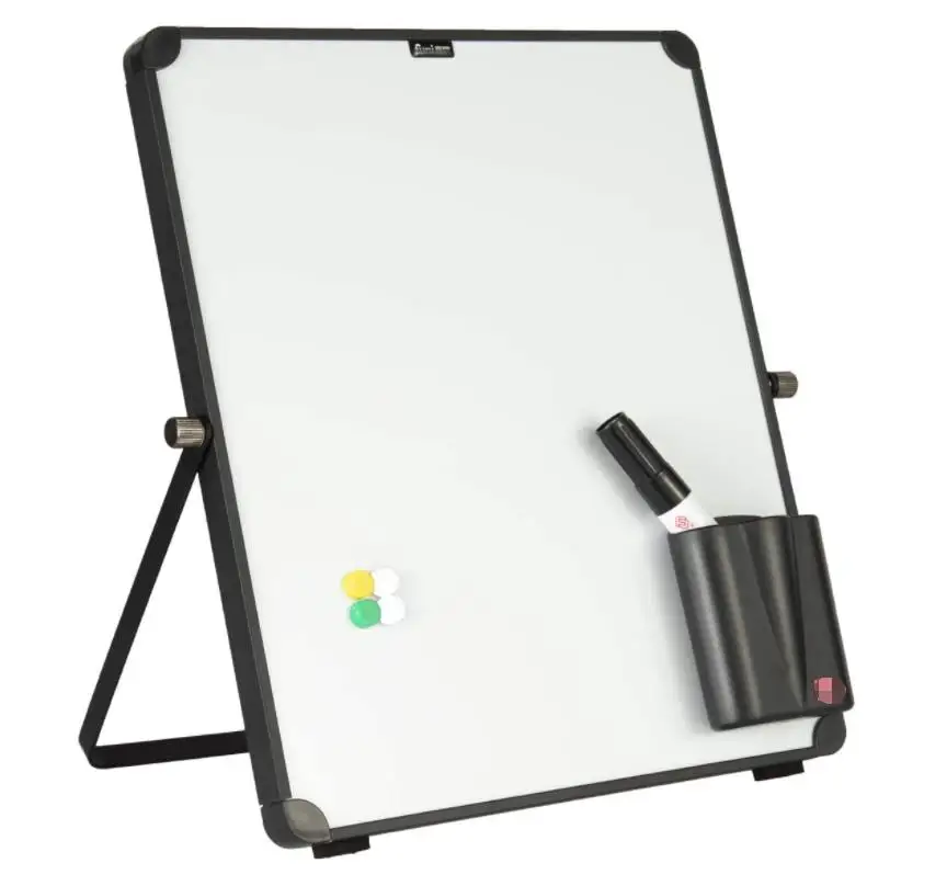 
12 x 10 inch Small Dry Erase Board Whiteboard Desktop Mini White Board Desk Easel 360 Rotation for Office Home School 