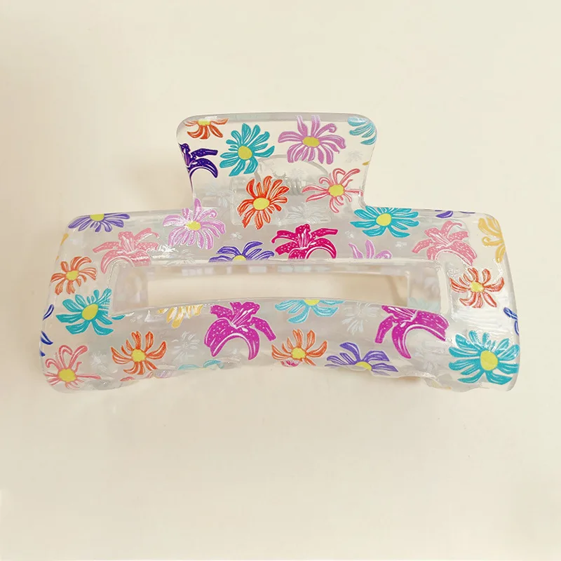 Hot Selling Personalized Nonslip Rectangular Extra Plastic Large Hair Claw Clips For Thick Hair Women