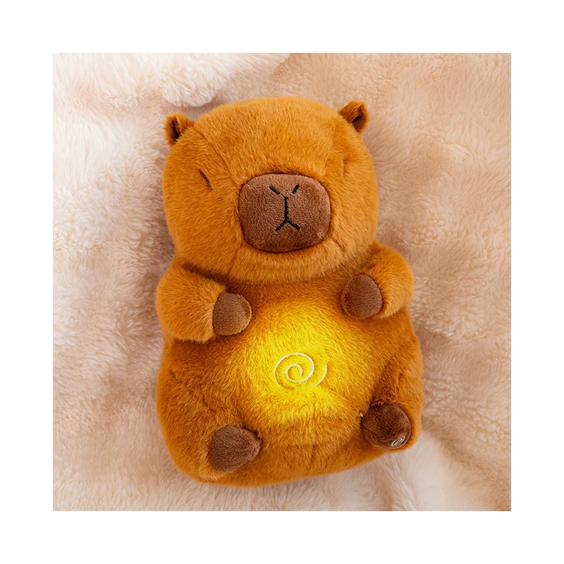 New Popular Unisex Capybara Breathing Luminous Plush Toy Soft Baby Sleep Toy with PP Cotton Filling