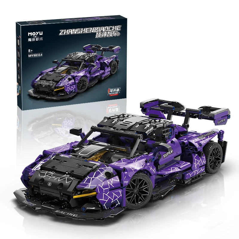 MOYU блок MOC 1:14 фиолетовый rc спортивный автомобиль игрушки Кирпичи пластиковый конструктор Набор