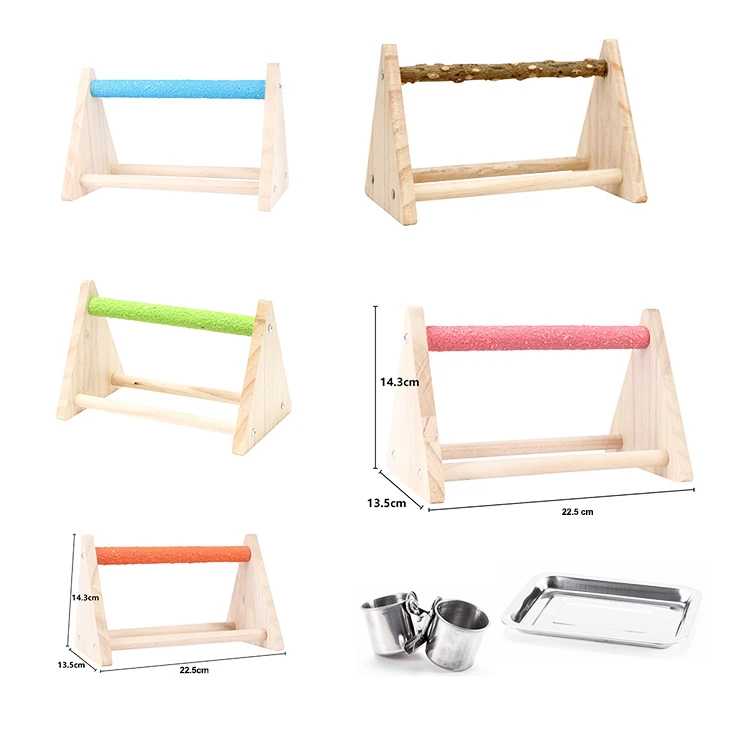 Wholesale Wooden Standing Perch Fun Playground Pet Cage Supplies Aviary Accessories Bird Products