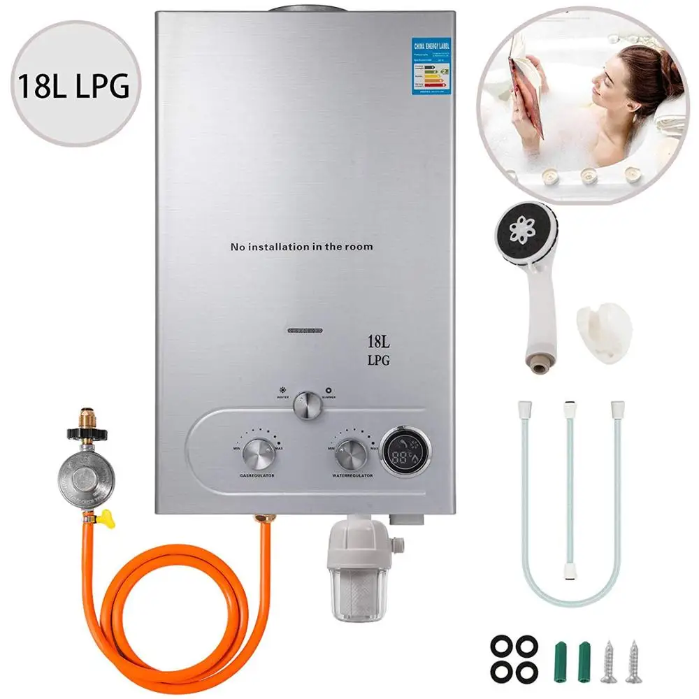  18L Propane Hot Water Heater 36KW Tankless Instant Boiler Stainless