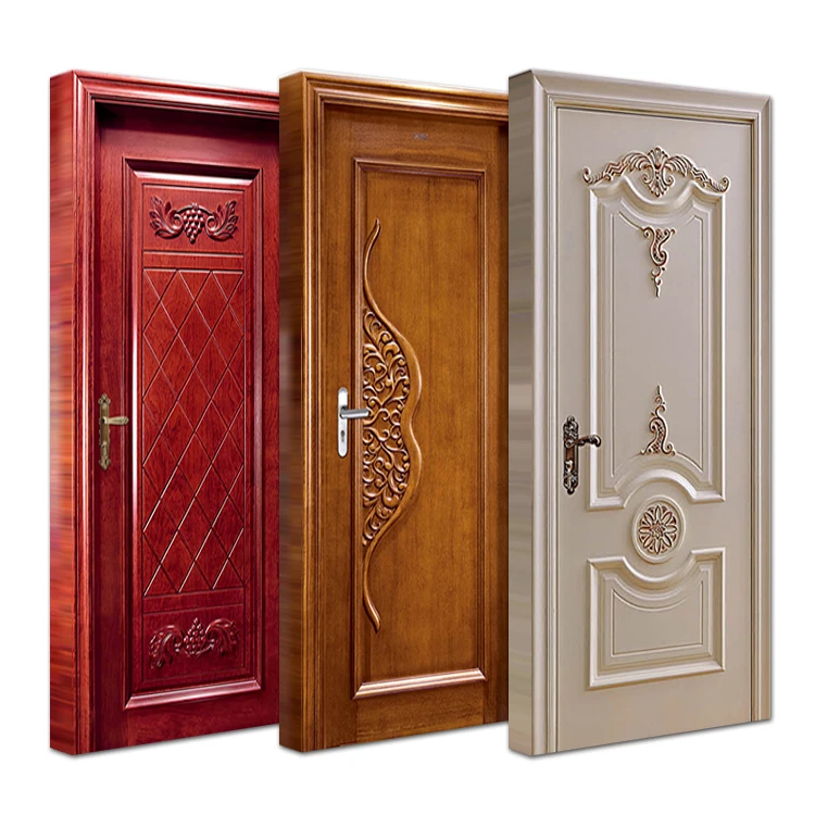 Custom made best curved wooden panel doors design european american canada style interior room composite solid wood door