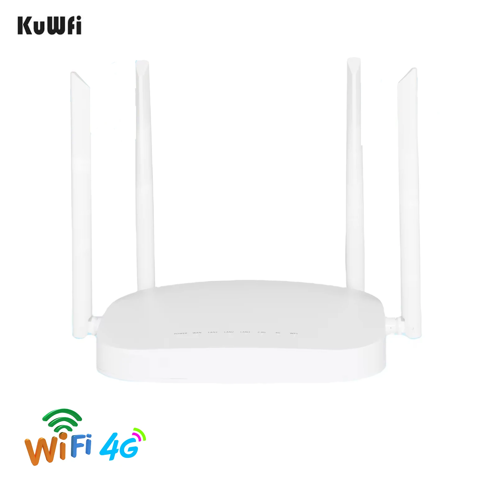 High Speed KuWFi 4g lte network router wifi 4pcs external antennas 12V DC power indoor 4g wifi router with sim card slot