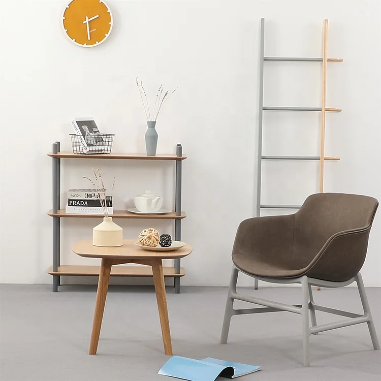 Meja kopi Nordic European Modern Simple Home Three Feet Round Square Solid Wooden Side Coffee Table