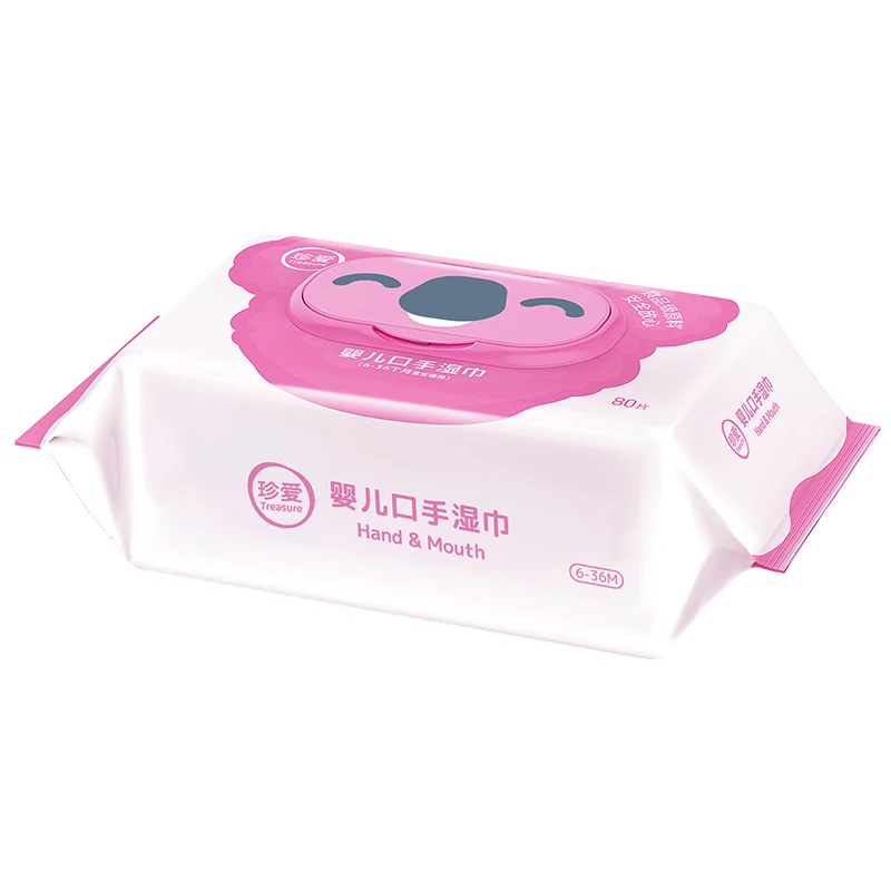 
Baby Wiper 80 Pcs Per Pack Organic Baby Tender Baby Wipes Free Non-woven Hand Mouth Face Butt RO Purified Water Weak Acid BB21 