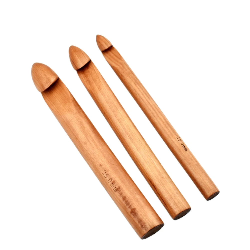 Factory Hot Sale DIY Weave Craft Tools Jumbo Bamboo Wooden Embroidery Hoops Knitting Needles Crochet Hook for Woven