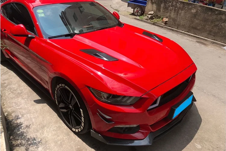 Carbon Fiber Engine Hood Cover Vents Car Auto Exteriors Trims Fit For Ford Mustang 2010-2018