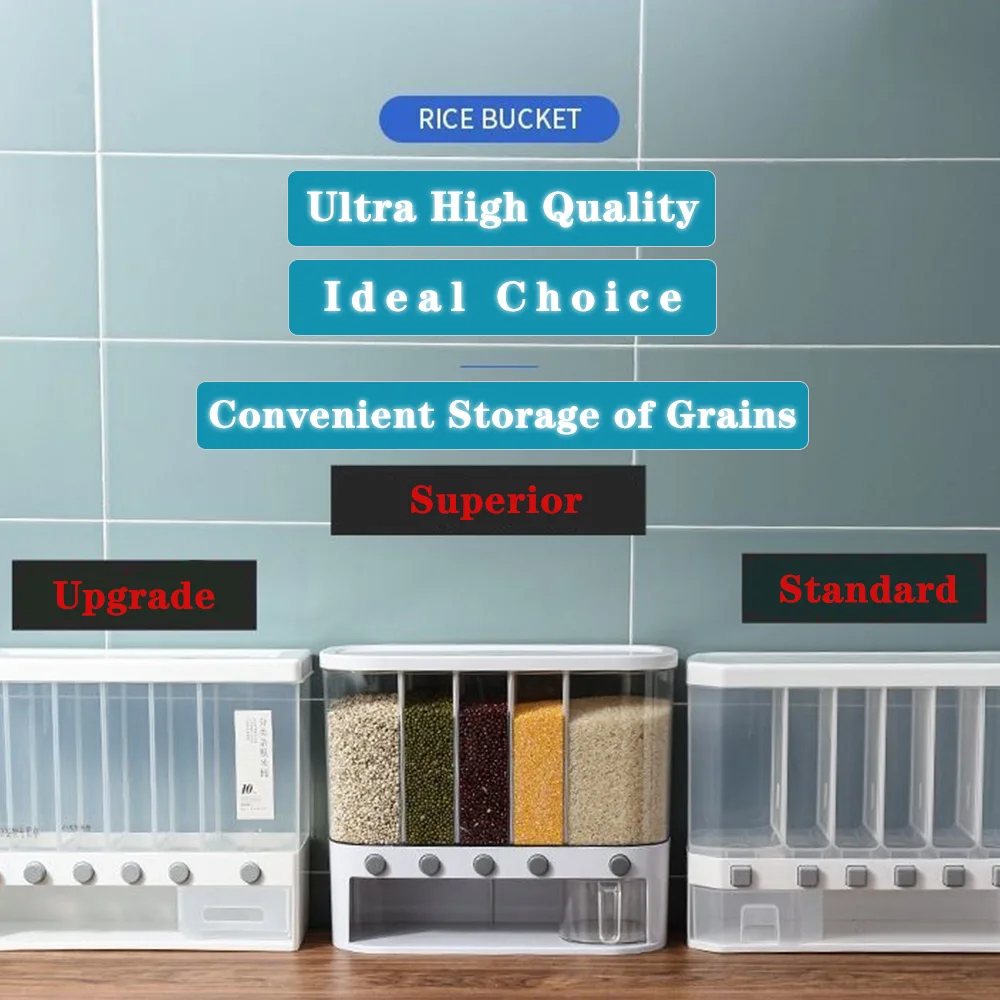 Food Storage Box 2021 top Plastic cereal Dispenser Storage Box Kitchen Food Grain Rice Container