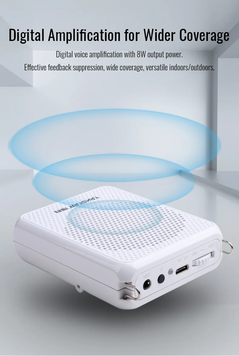 TAKSTAR E126W Portable 2000mAh Handsfree voice amplifier with uhf wireless classroom microphone headset for teachers