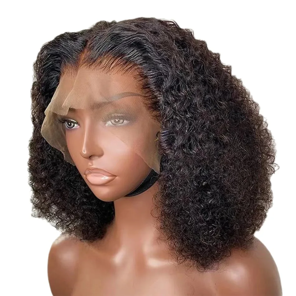 Wholesale Front Lace Curl Afro Curl Bob Wig For Black Women Size Selectable Synthetic Wig