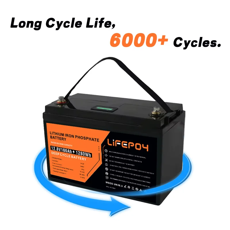 Аккумуляторная батарея 12 В 200 мАч Вольт Lifepo4 встроенная 100ah Bms 6000 + циклы для систем солнечной энергии PV