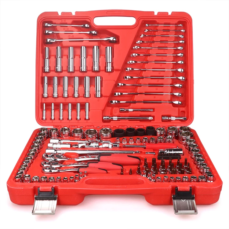 Custom Mechanics Complete Professional Portable Heavy Duty 150 Pieces Auto Repair Tools Tool Sets Box Socket Wrench Set