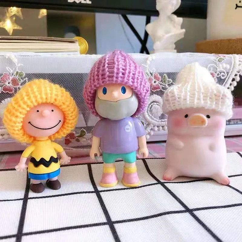 Fashion Mini Small Soft Keeping Warm Hand Crochet Knitted Cashmere Acrylic Hat Bottle Top