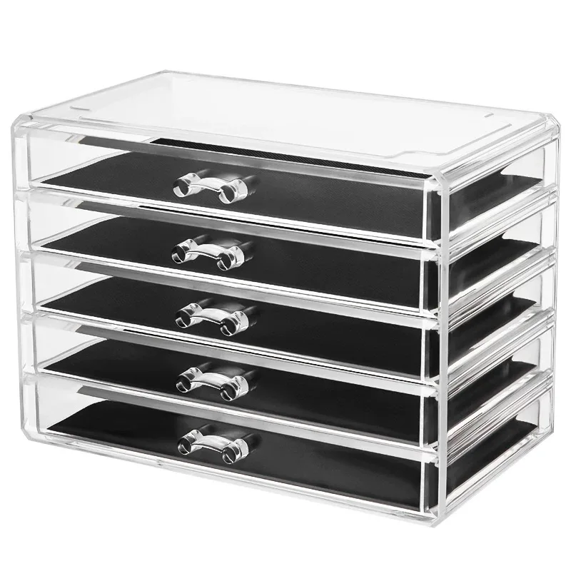 Multifunctional Use Plastic Double Layer Makeup Make Up Organizer Stand Cosmetics Desktop Storage Makeup Box