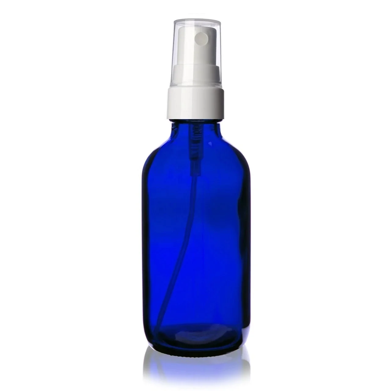 
0.5oz 1oz 2oz 4oz 8oz 16oz coalt blue boston round glass bottle with dropper phenolic cap sprayer pump aluminum cap 
