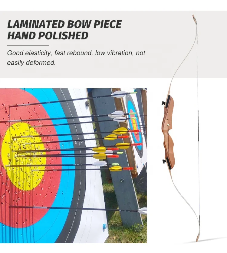 Wood 38 Lbs 62 Inch Carbon Arrow Bow Archery Hunting Bow Traditional Archery Products Top Archery Bows