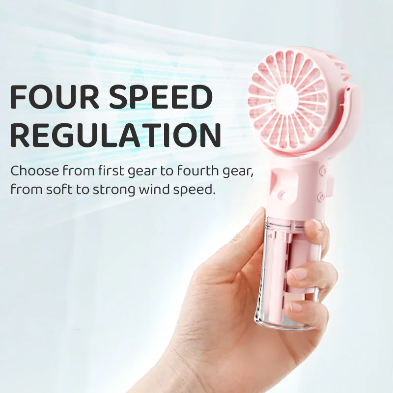 New Design patent factory Portable Water Spray Mist Fan Electric USB Rechargeable Handheld Water Mist Fan
