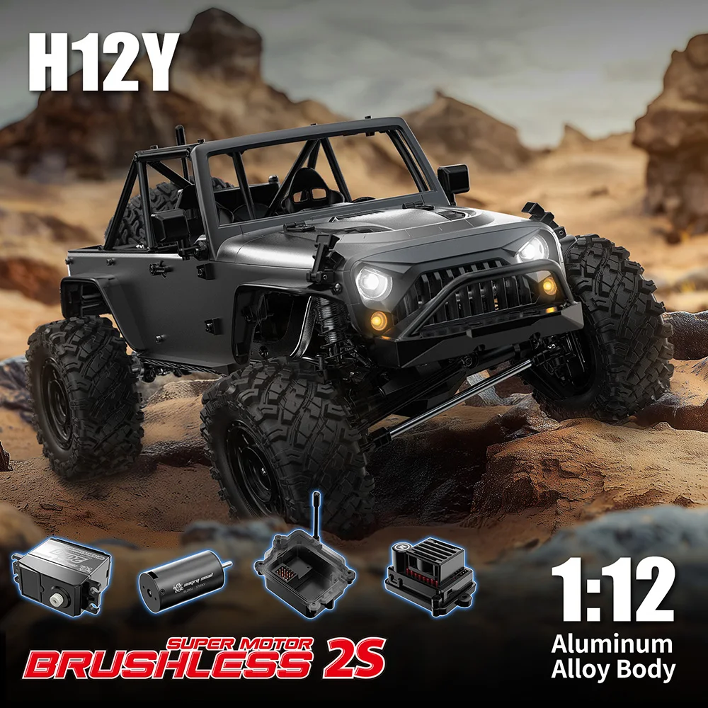 MJX H12Y 1/12 4WD New Rc Car Brushless Motor App Controlled 45A ESC Metal Accessories Climbing Off-road Monster Truck