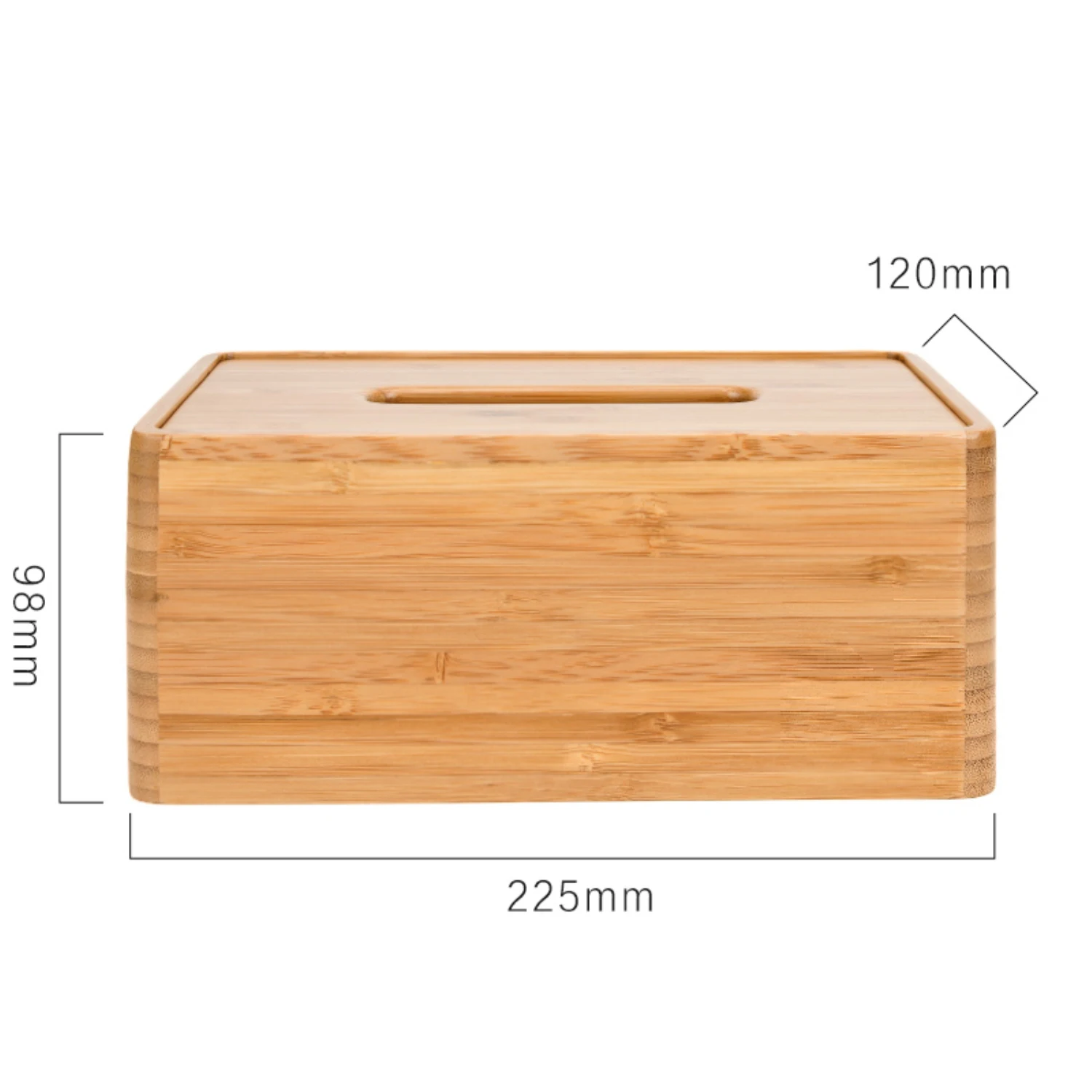BAMBKIN Natural Wooden Rectangular Bamboo Napkin Tissue Storage Box Cover for Hotel