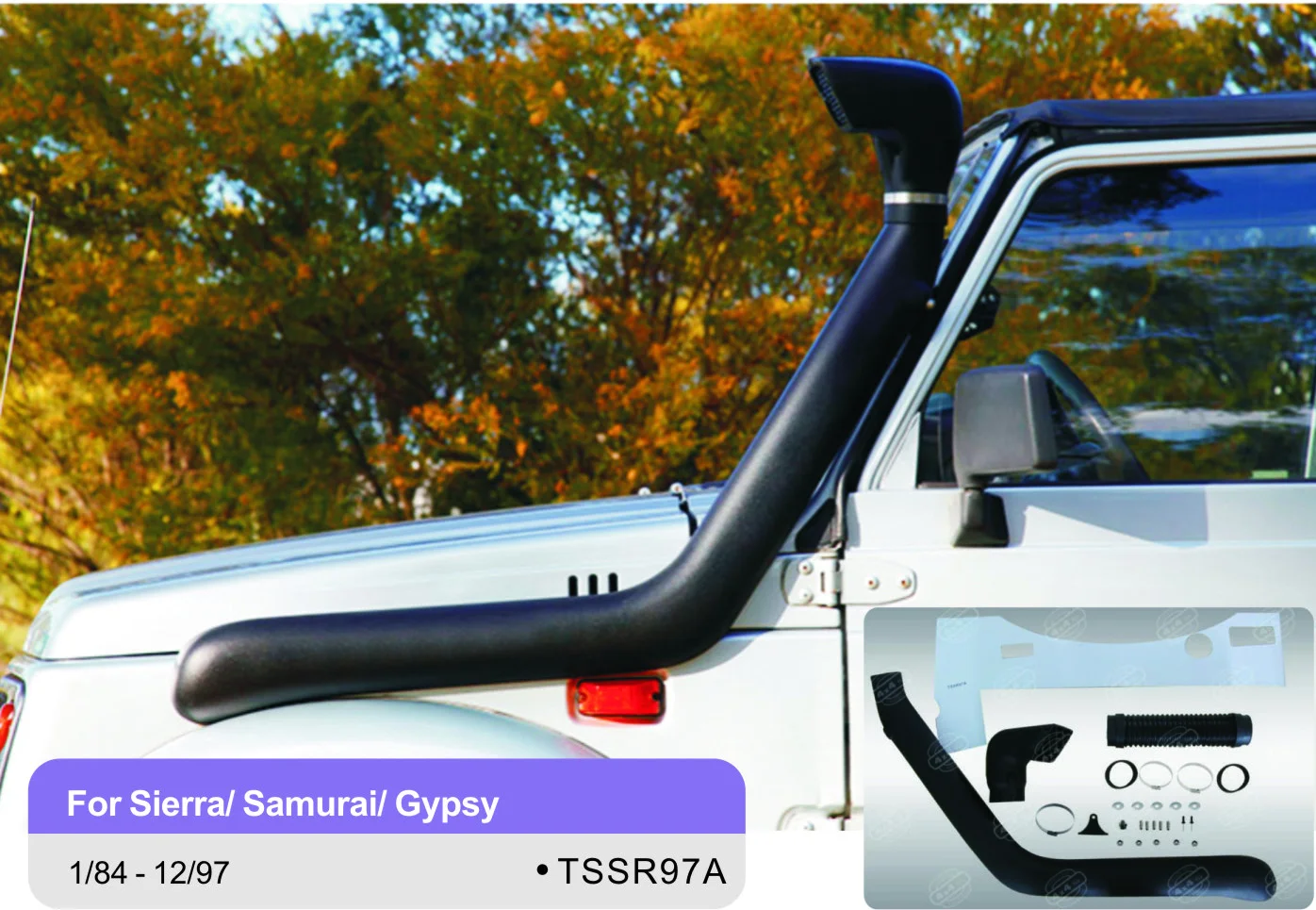 TSSR97A Factory Directly High Quality Manufacture 4x4 Off Road Parts Car Accessories Snorkel for Sierra / Samurai / Gypsy / SJ