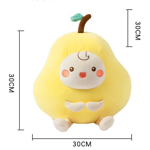 2022 Custom stuffed plush toy kawaii cartoon summer fruit super soft plush toy watermelon strawberry apple squishy pear plush