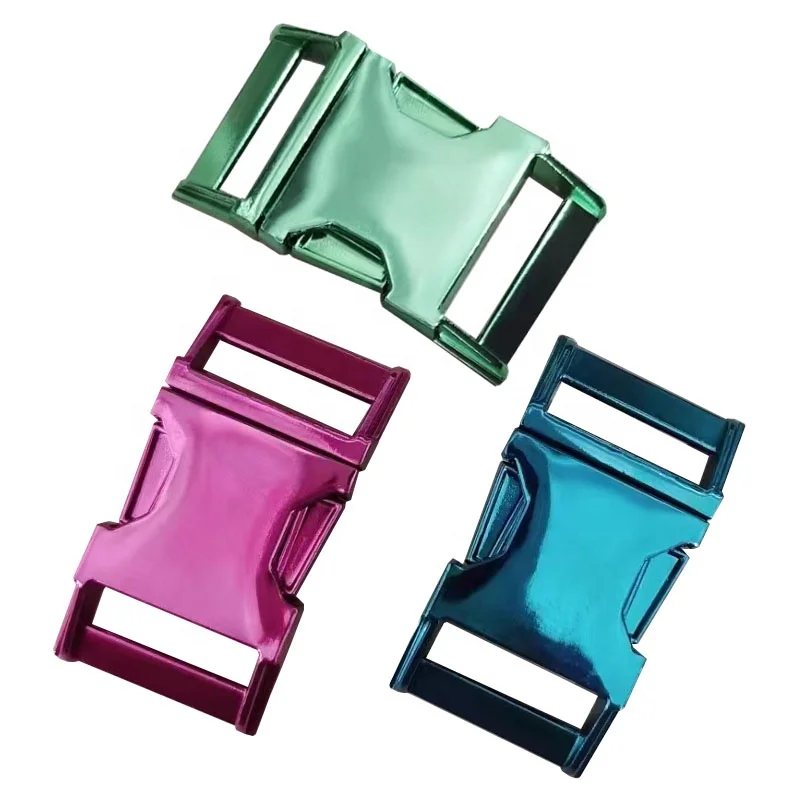 Premium rainbow plating  25mm iridescent dog collar quick release rose gold metal buckle Other Bag Parts & Accessories